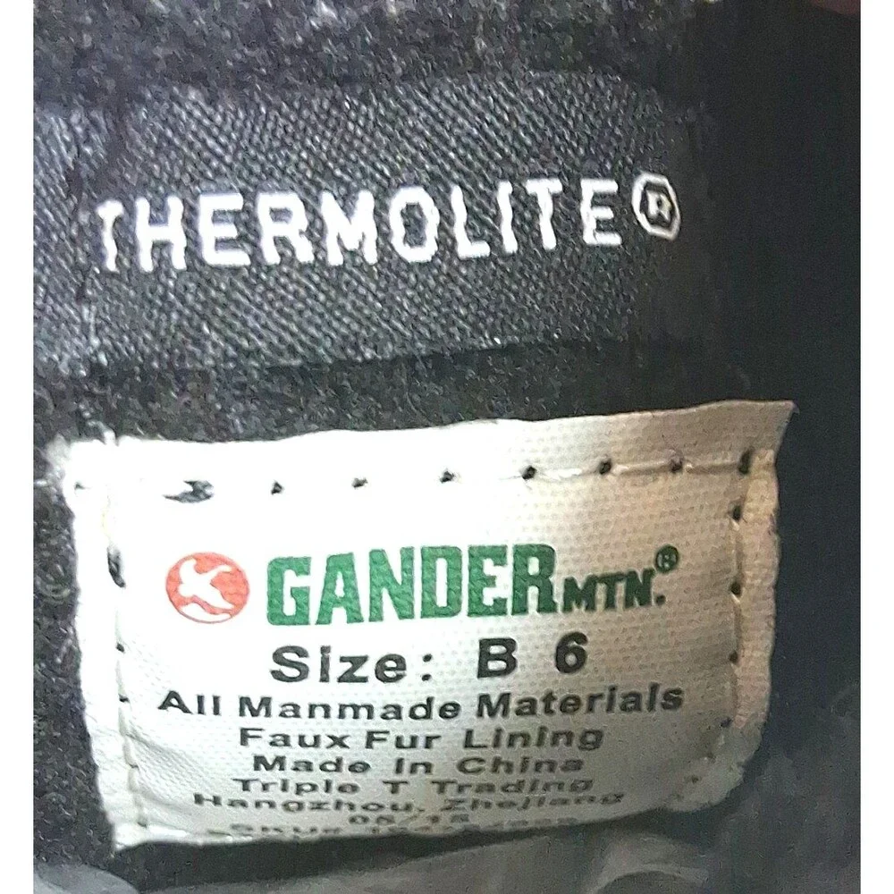 Gander Mountain Boys 6 Snow Boots Black Winter Outdoors sleigh riding cold gear